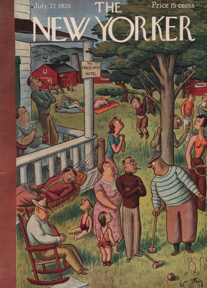ORIGINAL VINTAGE MAGAZINE COVER: New Yorker July 27 1935 - The summer crowdby: William Steig (Illust.)
