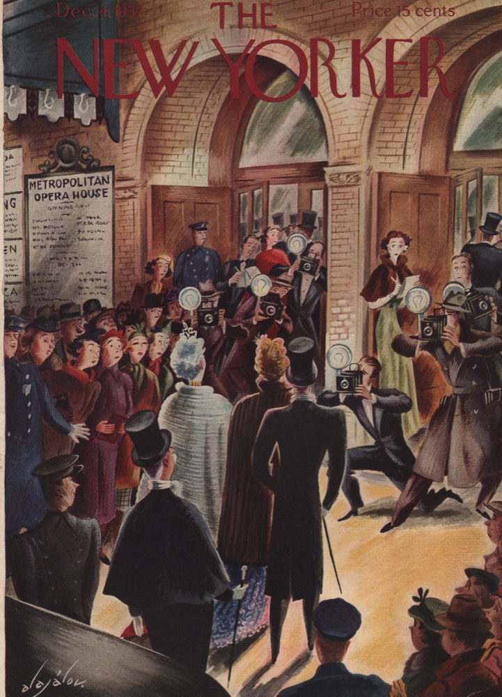 ORIGINAL VINTAGE MAGAZINE COVER: New Yorker - December 4 1937 - Opera crowdby: Constantine Alajalov (Illust.)