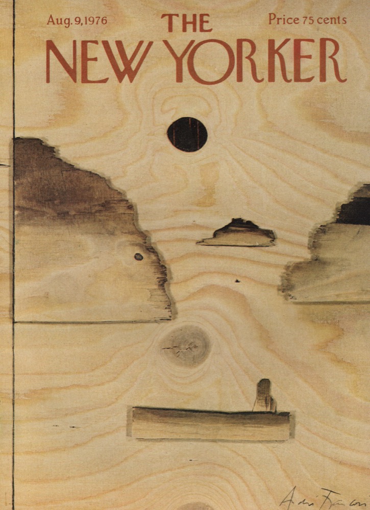 ORIGINAL VINTAGE MAGAZINE COVER: New Yorker August 9 1976 - Figure in a boatby: Andre Francois (Illust.)