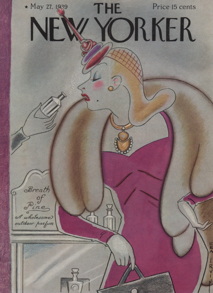 ORIGINAL VINTAGE MAGAZINE COVER: New Yorker May 27 1939 - Sampling perfumeby: Rea Irvin (Illust.)