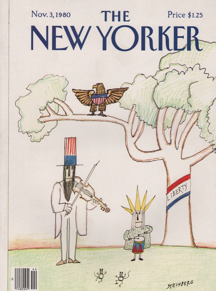 ORIGINAL VINTAGE MAGAZINE COVER: New Yorker November 3 1980 - Symbols of libertyby: Saul Steinberg (Illust.)