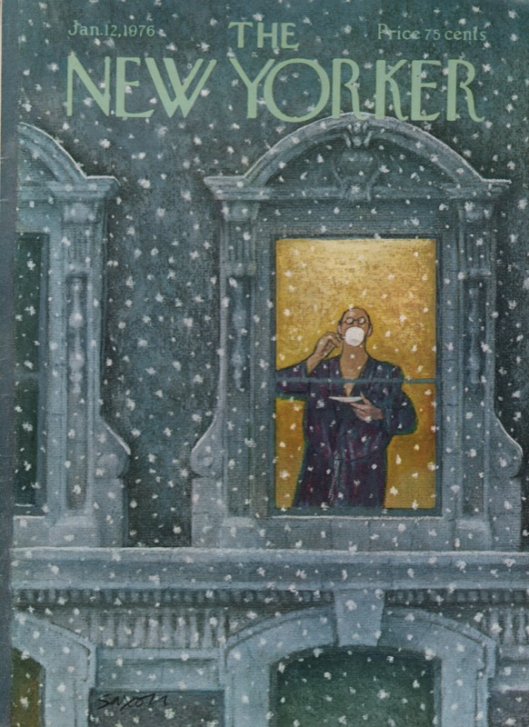 ORIGINAL VINTAGE MAGAZINE COVER:  New Yorker Jan. 12 1976   by: Charles Saxon (Illust.)