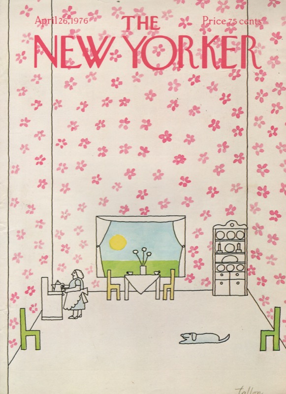 ORIGINAL VINTAGE MAGAZINE COVER:  New Yorker April 26 1976 - kitchen scene    by: Robert Tallon (Illust.)