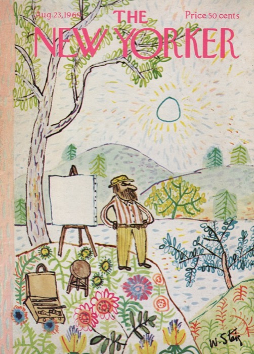 ORIGINAL VINTAGE MAGAZINE COVER:  New Yorker Aug, 23 1969 -Fearless artist    by: William Steig (Illust.)