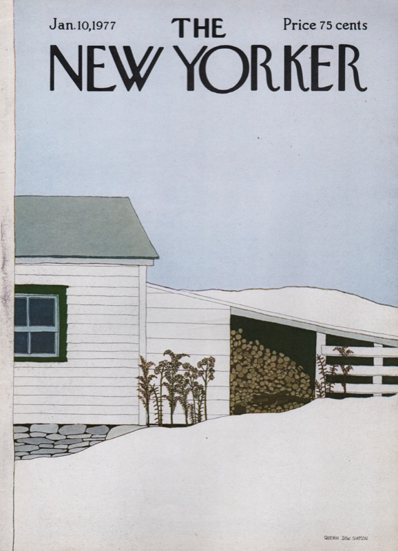 ORIGINAL VINTAGE MAGAZINE COVER:  New Yorker Jan. 10 1977by: Gretchen Dow Simpson (Illust.)