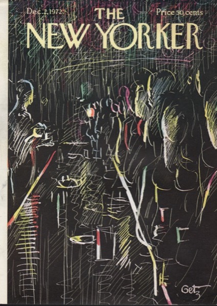 ORIGINAL VINTAGE MAGAZINE COVER:  New Yorker Dec. 2 1972 - Singles Bar    by: Arthur Getz (Illust.)