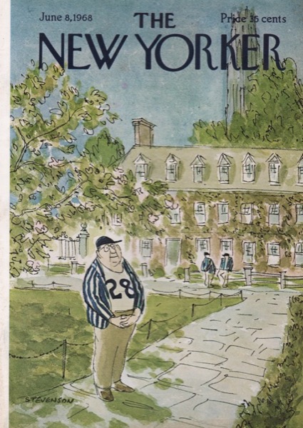 ORIGINAL VINTAGE MAGAZINE COVER:  New Yorker June 8 1968 - College reunion    by: James Stevenson (Illust.)