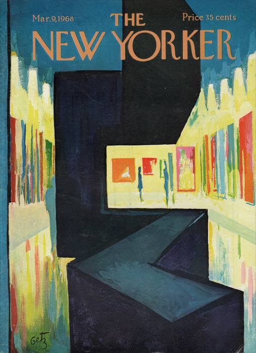 ORIGINAL VINTAGE MAGAZINE COVER:  New Yorker Mar. 0 1968 - Art Gallery     by: Arthur Getz (Illust.)