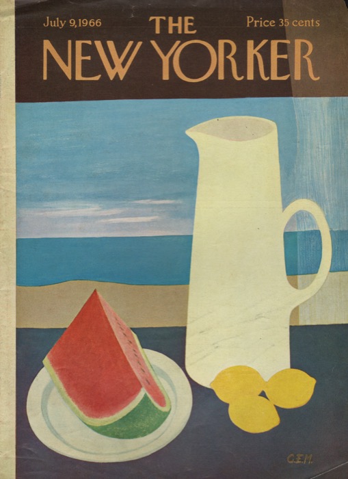 ORIGINAL VINTAGE MAGAZINE COVER:  New Yorker July 9 1966 - Summer still life   by: Charles E. Martin (Illust.)