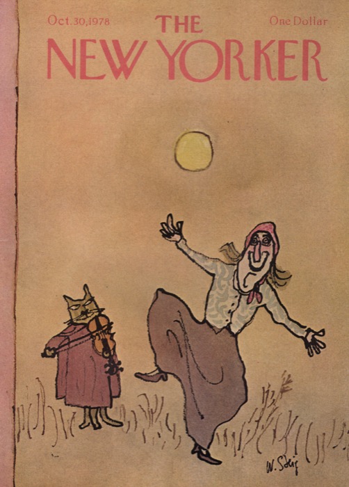 ORIGINAL VINTAGE MAGAZINE COVER: New Yorker Oct. 30 1978 witch and catby: William Steig (Illust.)