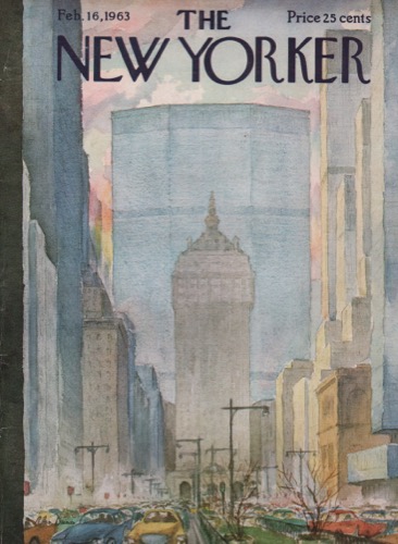 ORIGINAL VINTAGE MAGAZINE COVER: New Yorker Feb. 16 1963 - Park Avenue traffic by: Alan Dunn (Illust.)
