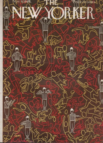 ORIGINAL VINTAGE MAGAZINE COVER: New Yorker Nov. 9 1963 - Football patternby: Charles E. Martin (Illust.)