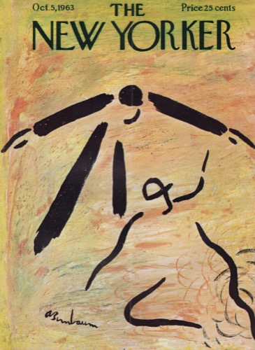 ORIGINAL VINTAGE MAGAZINE COVER: New Yorker Oct. 5 1963  Safe at homeby: Abe Birnbaum (Illust.)