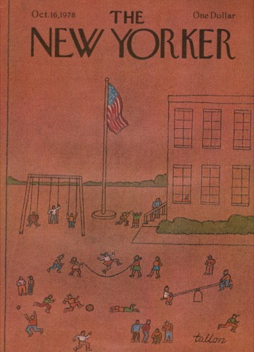 ORIGINAL VINTAGE MAGAZINE COVER: New Yorker Oct. 16 1978 - Playgroundby: Robert Tallon (Illust.)