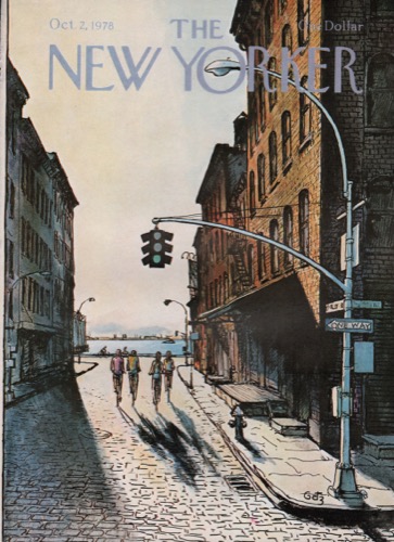 ORIGINAL VINTAGE MAGAZINE COVER: New Yorker Oct. 2 1978 - Bicycle riders  by: Arthur Getz (Illust.)