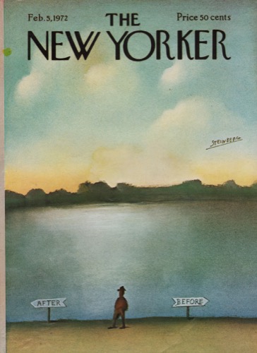 ORIGINAL VINTAGE MAGAZINE COVER: New Yorker Feb. 5 1972- Before & Afterby: Saul Steinberg (Illust.)