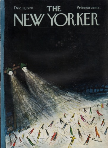 ORIGINAL VINTAGE MAGAZINE COVER: New Yorker Dec. 12 1970 - Skating rink by: Abe Birnbaum (Illust.)