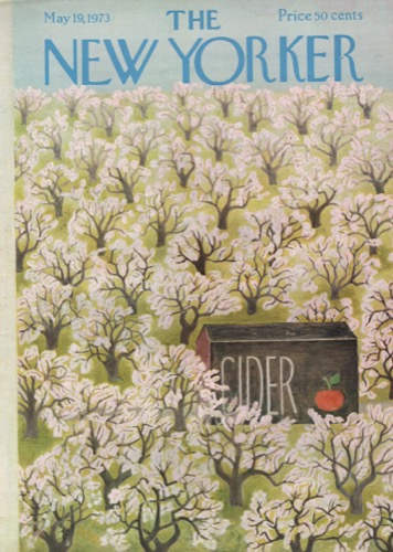 ORIGINAL VINTAGE MAGAZINE COVER: New Yorker May 19 1973 - Apple orchardby: Ilonka Karasz (Illust.)