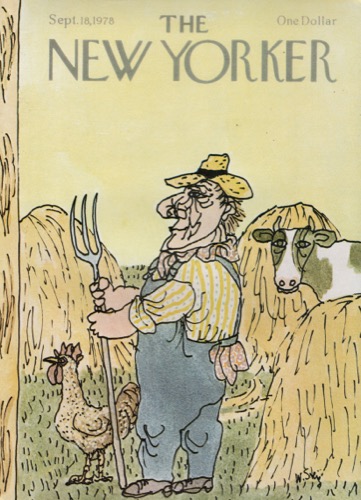 ORIGINAL VINTAGE MAGAZINE COVER: New Yorker Sept. 18 1978 - Farmer in fieldby: William Steig (Illust.)