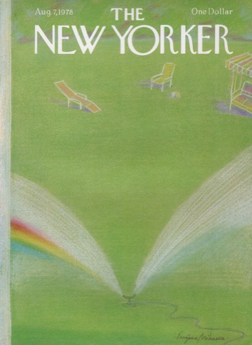 ORIGINAL VINTAGE MAGAZINE COVER: New Yorker Aug. 7 1978 - Lawn sprinklersby: Eugene Mihaesco (Illust.)