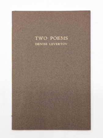Two Poems (SIGNED COPY)by: Levertov, Denise; Tyler, Gillian