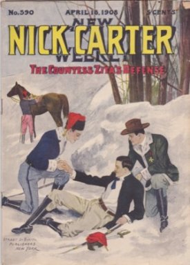 1908: April 18 - New Nick Carter Weekly #590 Countess Zita's Defense -Colorful Action Cover Art by: N/A