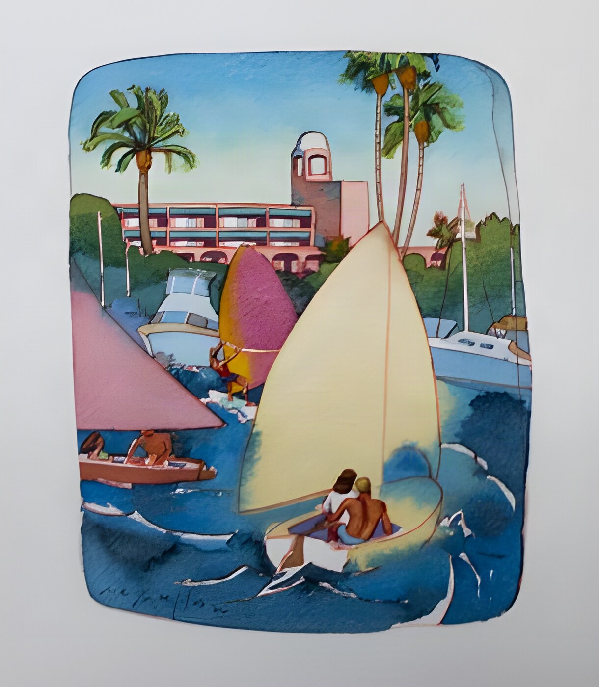 Resort Bayside View 2 (ORIGINAL WATERCOLOR ART) SIGNEDby: McMullan, James