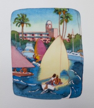 Resort Bayside View 2 (ORIGINAL WATERCOLOR ART) SIGNEDby: McMullan, James