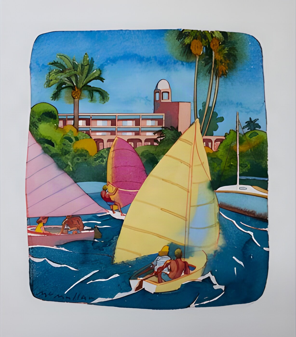 Resort Bayside View 3 (ORIGINAL WATERCOLOR ART) SIGNEDby: McMullan, James