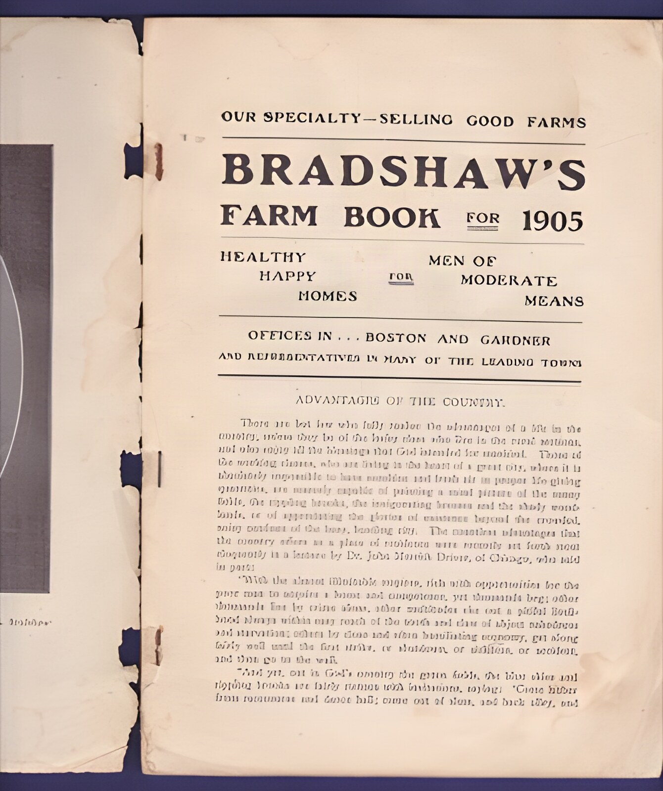 Bradshaw's Farm Book for 1905: Healthy Happy Homes for Men of Moderate Meansby: N/A