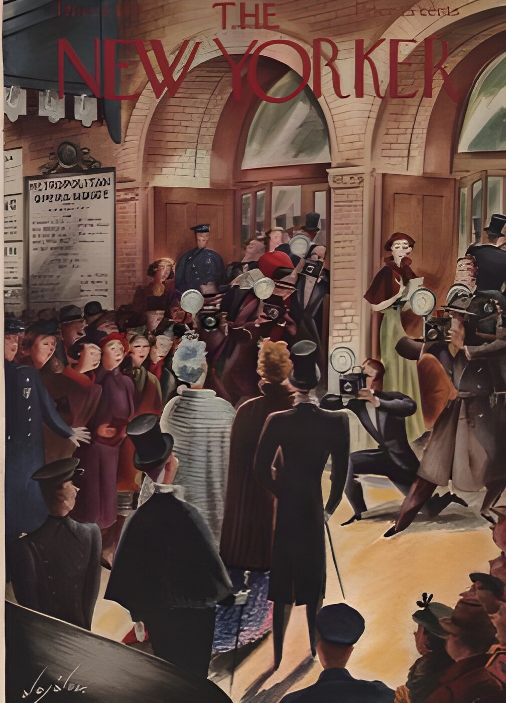 ORIGINAL VINTAGE MAGAZINE COVER: New Yorker - December 4 1937 - Opera crowdby: Constantine Alajalov (Illust.)