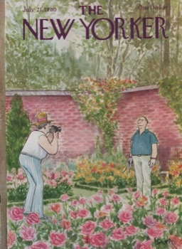 ORIGINAL VINTAGE MAGAZINE COVER: New Yorker  July 21 1980 - Garden snapshotby: Charles Saxon (Illust.)