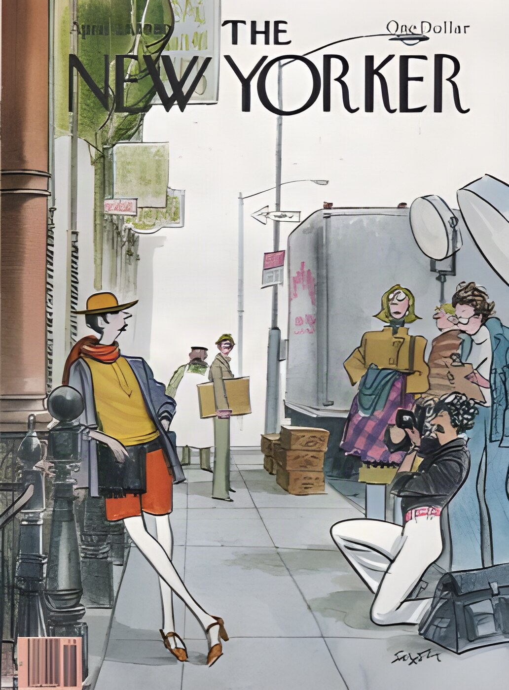 ORIGINAL VINTAGE MAGAZINE COVER: New Yorker April 21 1980 - Fashion shootby: Charles Saxon (Illust.)