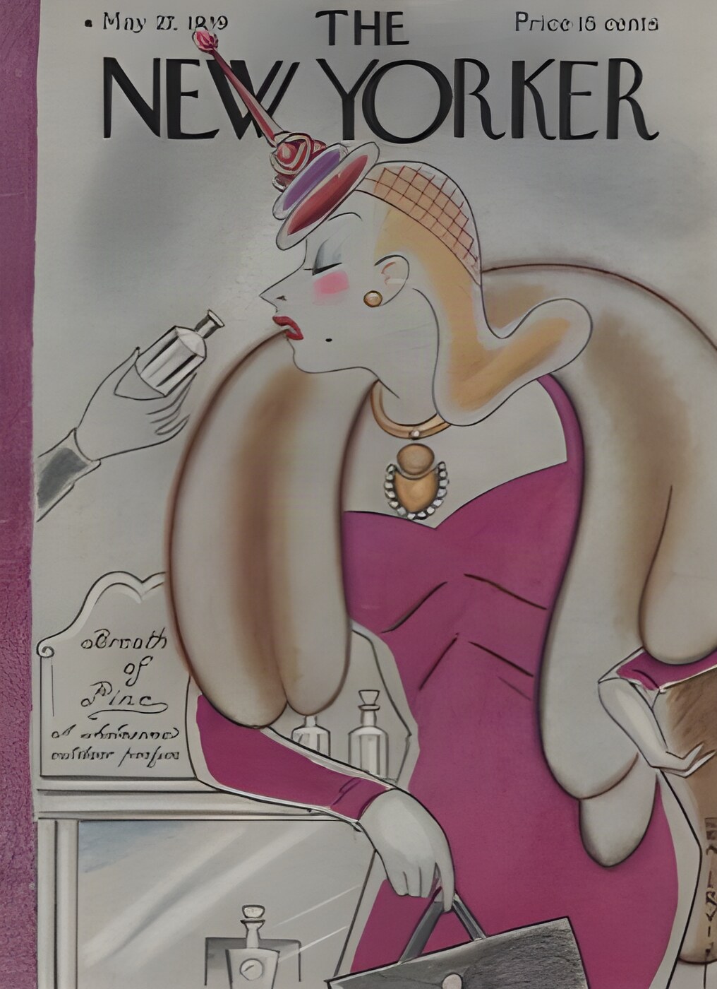ORIGINAL VINTAGE MAGAZINE COVER: New Yorker May 27 1939 - Sampling perfumeby: Rea Irvin (Illust.)