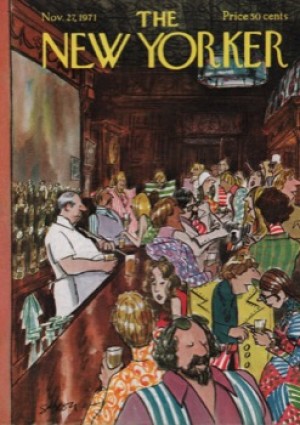 ORIGINAL VINTAGE MAGAZINE COVER: New Yorker November 27 1971 - Crowded singles barby: Charles Saxon (Illust.)