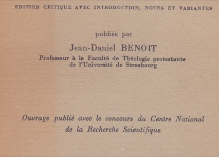 Institution de la religion Chrestienne: Livre troisiemeby: Jean Calvin 