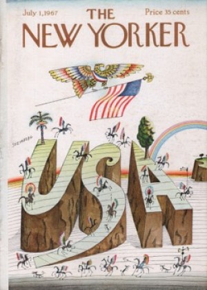 ORIGINAL VINTAGE MAGAZINE COVER:  New Yorker  July 1 1967 - America by: Saul Steinberg (Illust.)