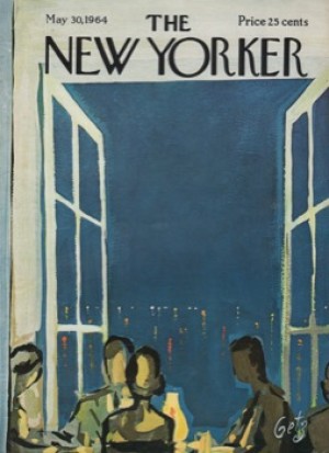 ORIGINAL VINTAGE MAGAZINE COVER:  New Yorker May 30 1964 - Dining couples    by: Arthur Getz (Illust.)
