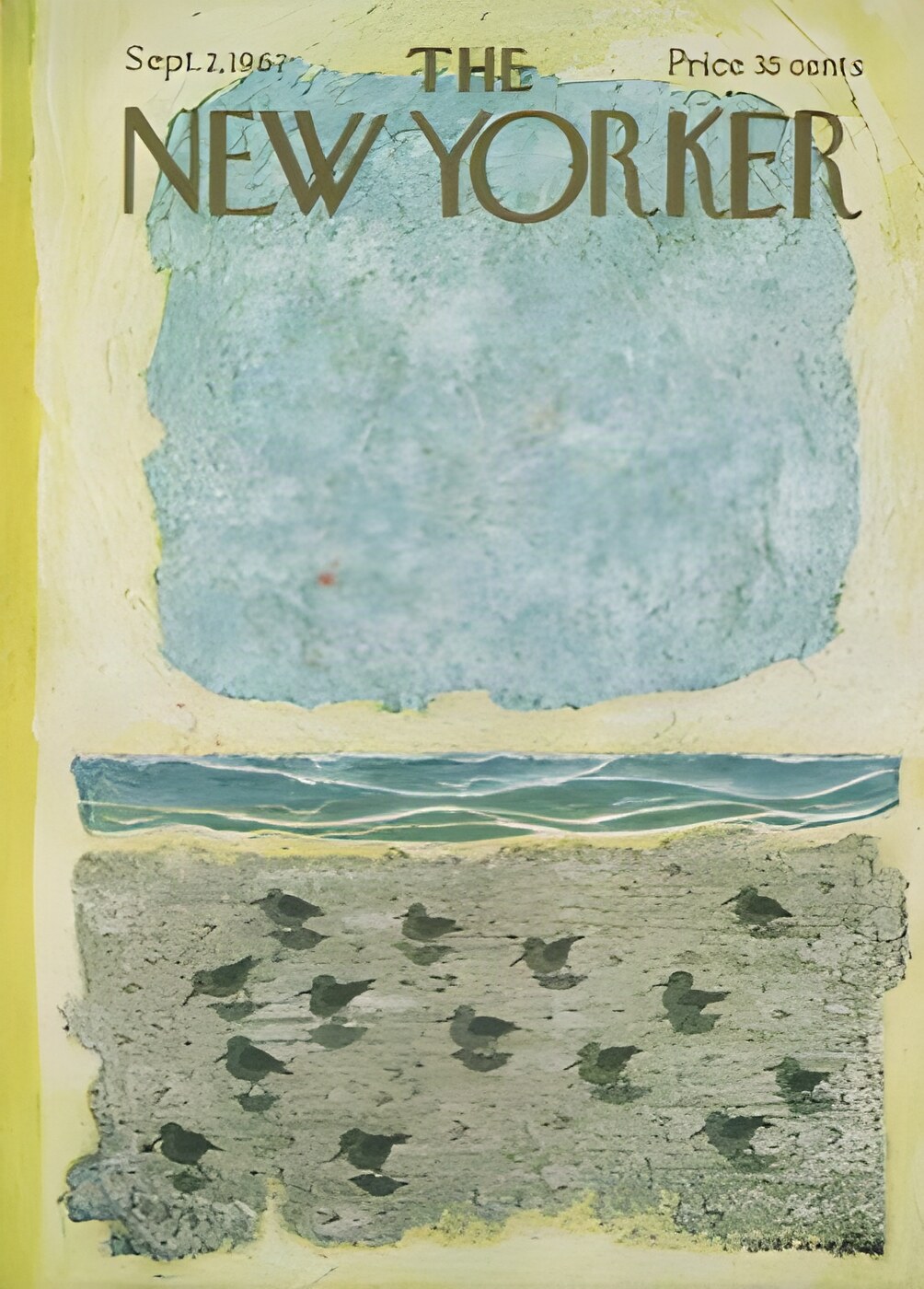 ORIGINAL VINTAGE MAGAZINE COVER:  New Yorker Sept. 2 1967   by: Laura Jean Allen (Illust.)
