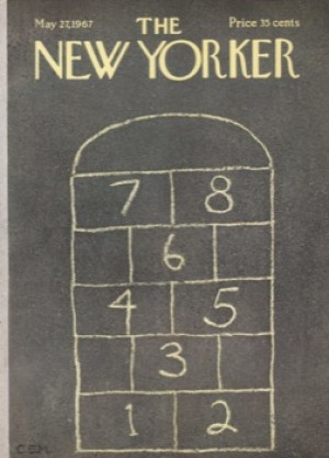 ORIGINAL VINTAGE MAGAZINE COVER:  New Yorker May 27 1967 - Hopscotch  by: Charles E. Martin (Illust.)