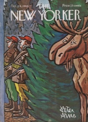 ORIGINAL VINTAGE MAGAZINE COVER:  New Yorker Oct. 24 1964 - Moose hunters   by: Peter Arno (Illust.)