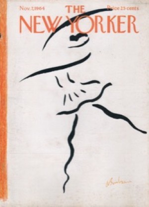 ORIGINAL VINTAGE MAGAZINE COVER:  New Yorker Nov. 7 1964 - Ballet dancer   by: Abe Birnbaum (Illust.)