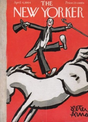 ORIGINAL VINTAGE MAGAZINE COVER:  New Yorker April 4 1964 - Clown on horseby: Peter Arno (Illust.)