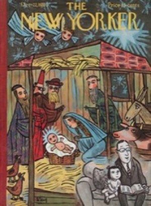 ORIGINAL VINTAGE MAGAZINE COVER:  New Yorker Dec. 22 1962 - Father reading to daughter about Christmas    by: William Steig (Illust.)
