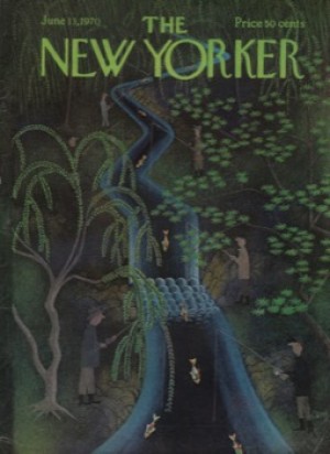 ORIGINAL VINTAGE MAGAZINE COVER:  New Yorker June 13 1970 - Fishermenby: Charles E. Martin (Illust.)