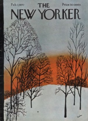 ORIGINAL VINTAGE MAGAZINE COVER:  New Yorker Feb. 7 1970 - winterscapeby: David Preston (Illust.)