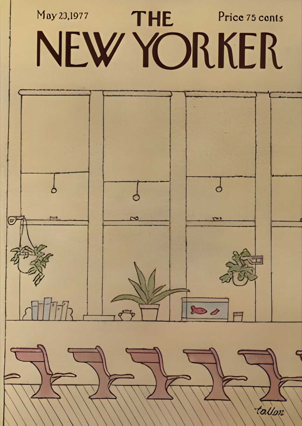 ORIGINAL VINTAGE MAGAZINE COVER:  New Yorker May 23 1977 -Classroom  by: Robert Tallon (Illust.)