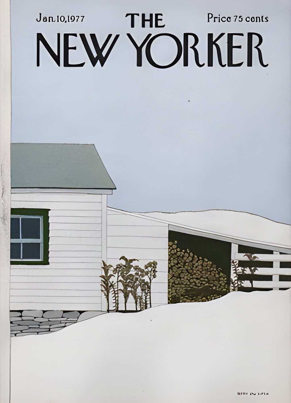 ORIGINAL VINTAGE MAGAZINE COVER:  New Yorker Jan. 10 1977by: Gretchen Dow Simpson (Illust.)