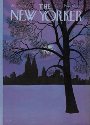ORIGINAL VINTAGE MAGAZINE COVER:  New Yorker Jan. 22 1972 - winter nightby: Charles E. Martin (Illust.)