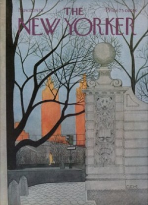 ORIGINAL VINTAGE MAGAZINE COVER:  New Yorker Nov. 15 1976 - City runner   by: Charles E. Martin (Illust.)